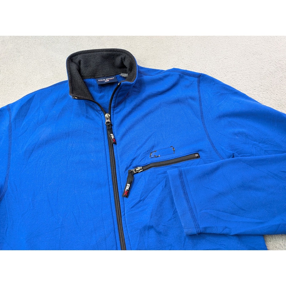 Polo Sport Ralph Lauren Mens Size Medium Blue Fleece Full Zip Jacket Activewear - Picture 1 of 10
